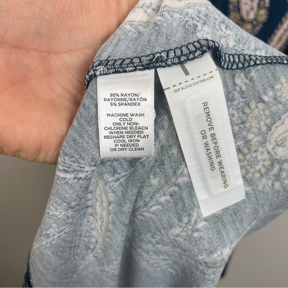 Ann Taylor Loft Halter Dress Blue Pink Paisley Floral Print Sleeveless NWT XS - Picture 6 of 7